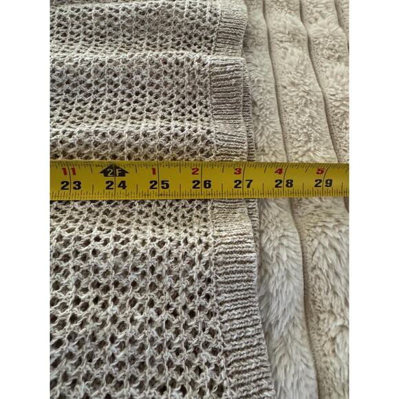 J Jill Sweater Womens Medium Beige Linen Blend Knit Open Knit Lagenlook Coastal - Picture 5 of 9
